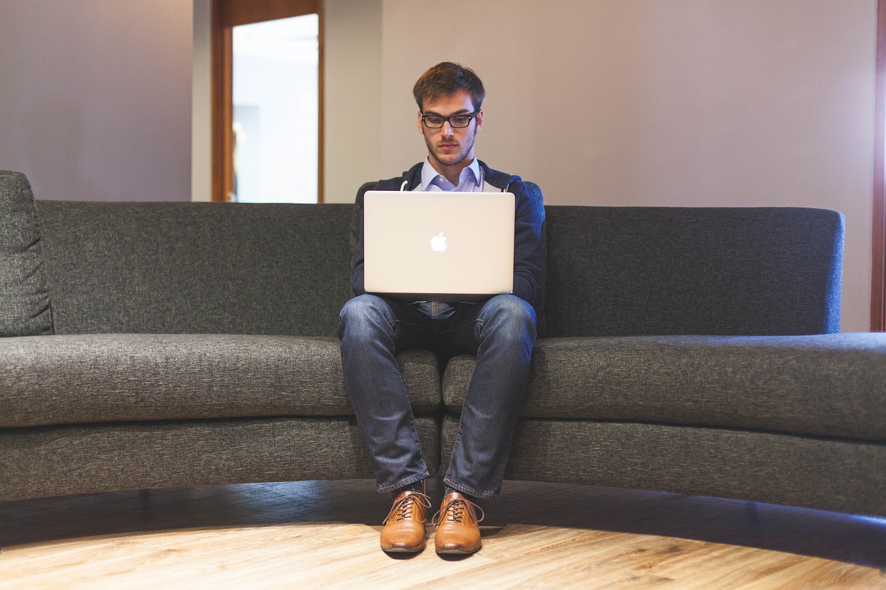 a man working on his laptop